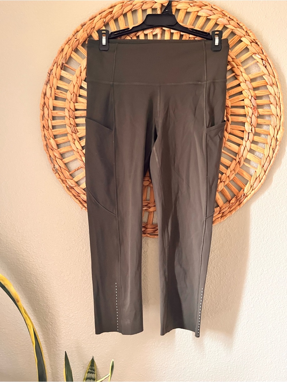 lululemon athletica Brown High-Rise Crop Leggings with Side Pockets